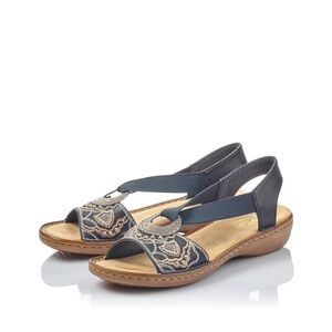 Women’s Rieker Navy Blue Leather embellished sandals size 41